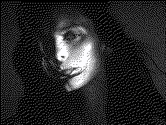 Photograph processed with Floyd-Steinberg dithering using the B&W (2 colors) palette