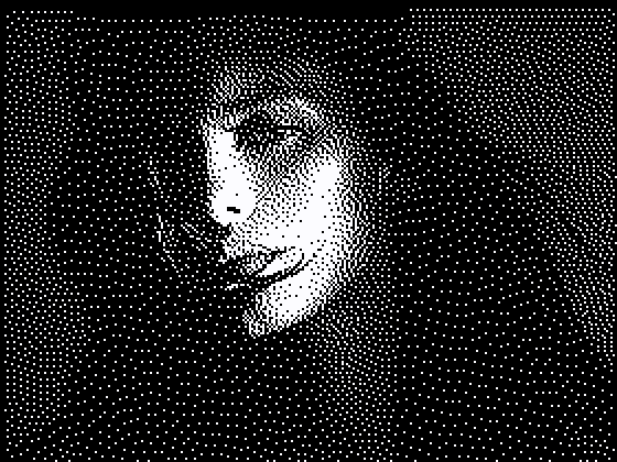 Photograph processed with Sierra-3 dithering using the B&W (2 colors) palette
