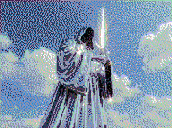 Sentinel, rendered with Jarvis-Judice-Ninke dithering and the Apple II palette