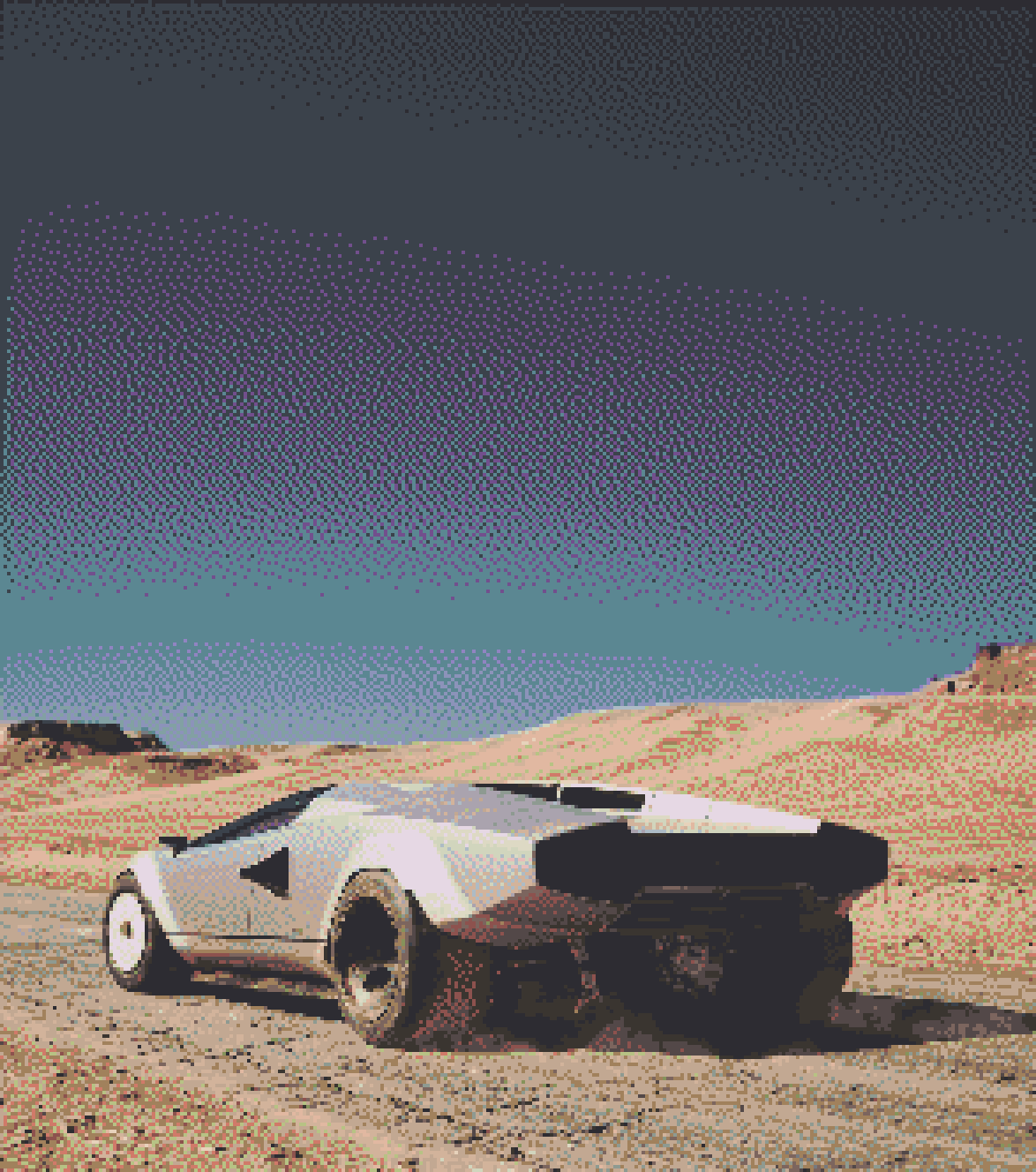 Wedge, rendered with Stucki dithering and the Custom 30c palette