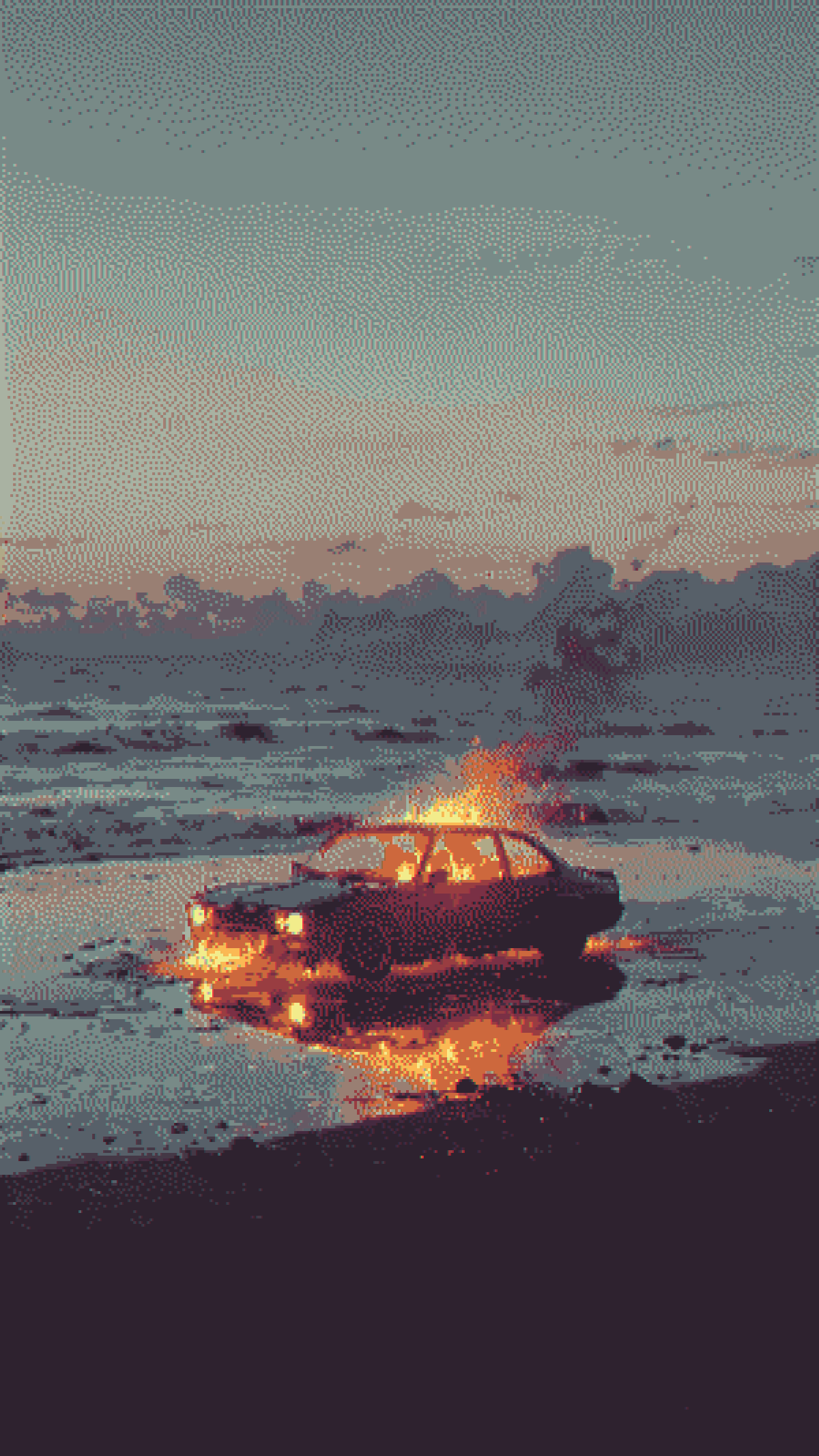 Wreck, rendered with Floyd-Steinberg dithering and the Custom 14c palette