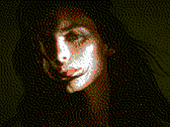 Photo converted to pixel art using the Commodore 64 palette