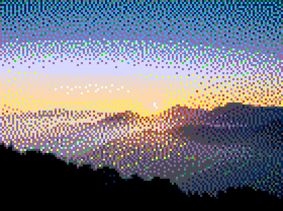 Photo converted to pixel art using the PICO-8 palette