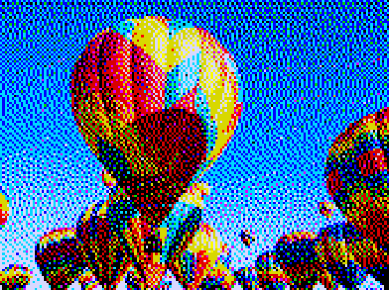 Photograph converted to the ZX Spectrum palette with Floyd-Steinberg dithering